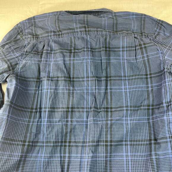 The North Face Men's Large Blue Plaid Long Sleeve Button Down Shirt Western - Picture 9 of 11